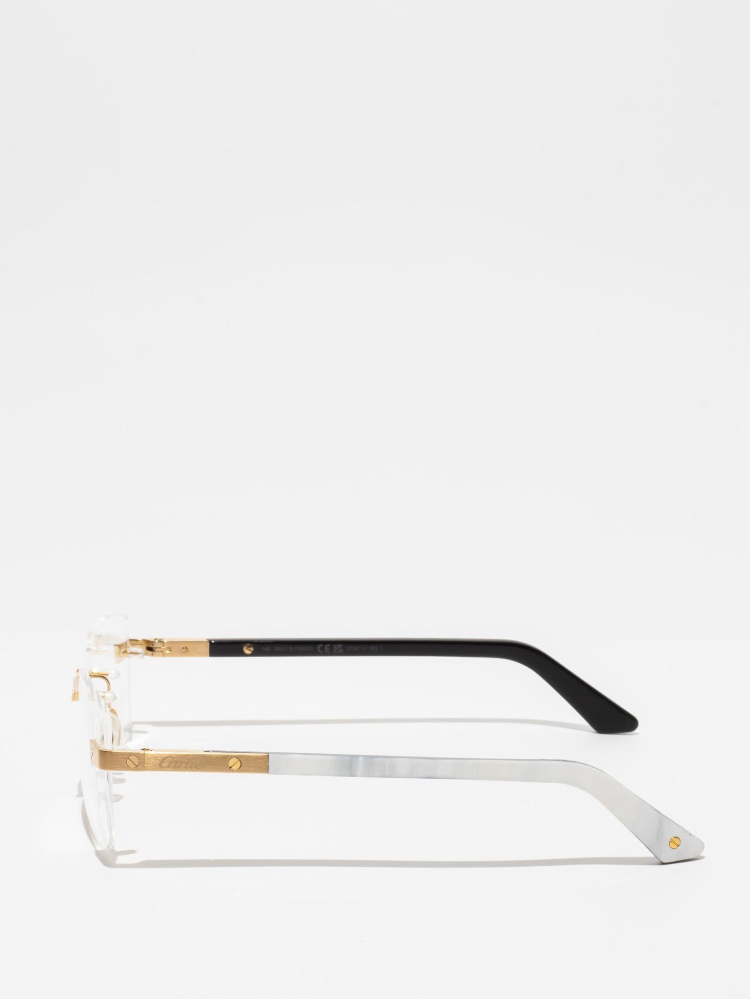 CARTIER | CT0411O 003 | SANTOS DE CARTIER | BUFFALO HORN EYEGLASSES