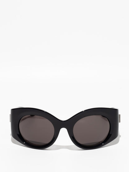 Balenciaga Bold Round Sunglasses Black