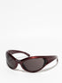 Balenciaga Dynamo Round Sunglasses Burgundy