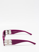 Balenciaga Dynasty Rectangle Sunglasses Fuchsia