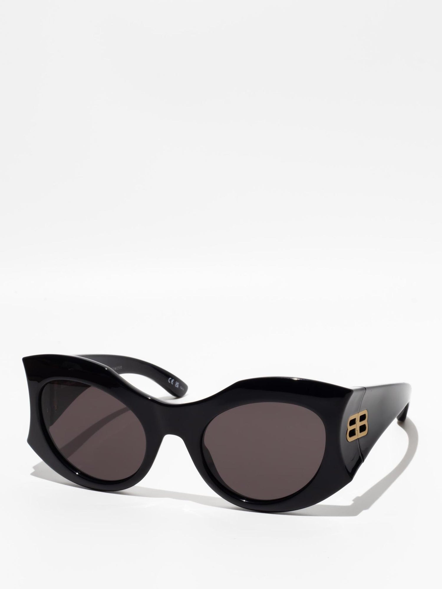 Balenciaga Hourglass Round Sunglasses Black