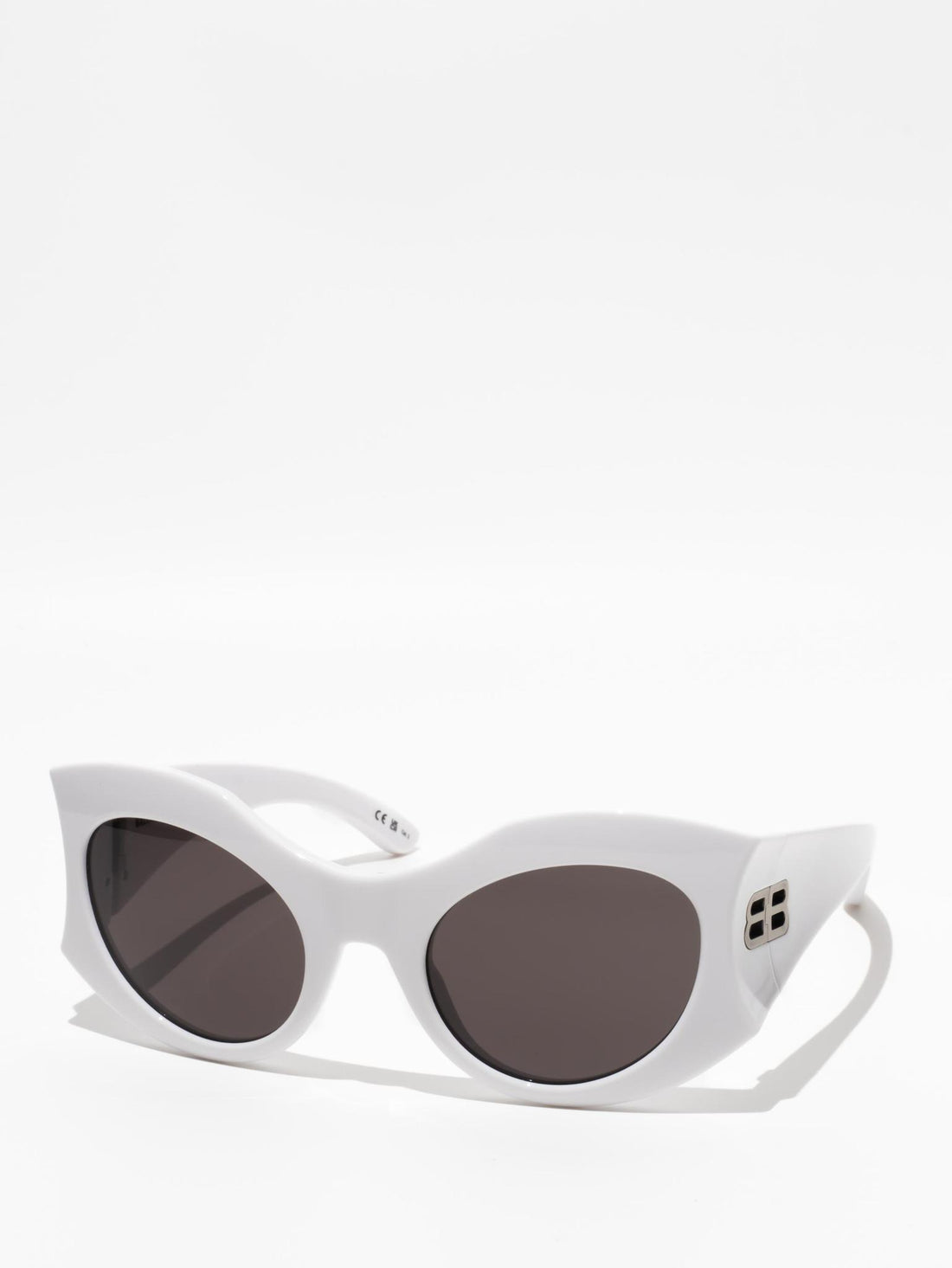 Balenciaga Hourglass Round Sunglasses White