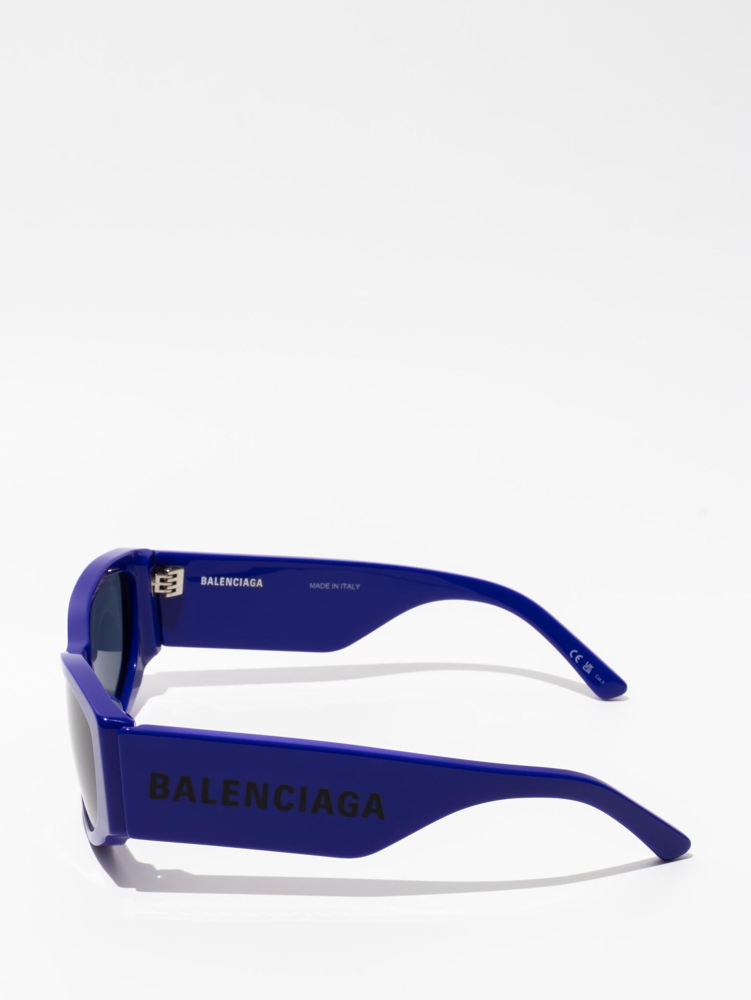 Balenciaga Max Oval Sunglasses Blue