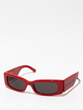 Balenciaga Max Rectangle Sunglasses Red