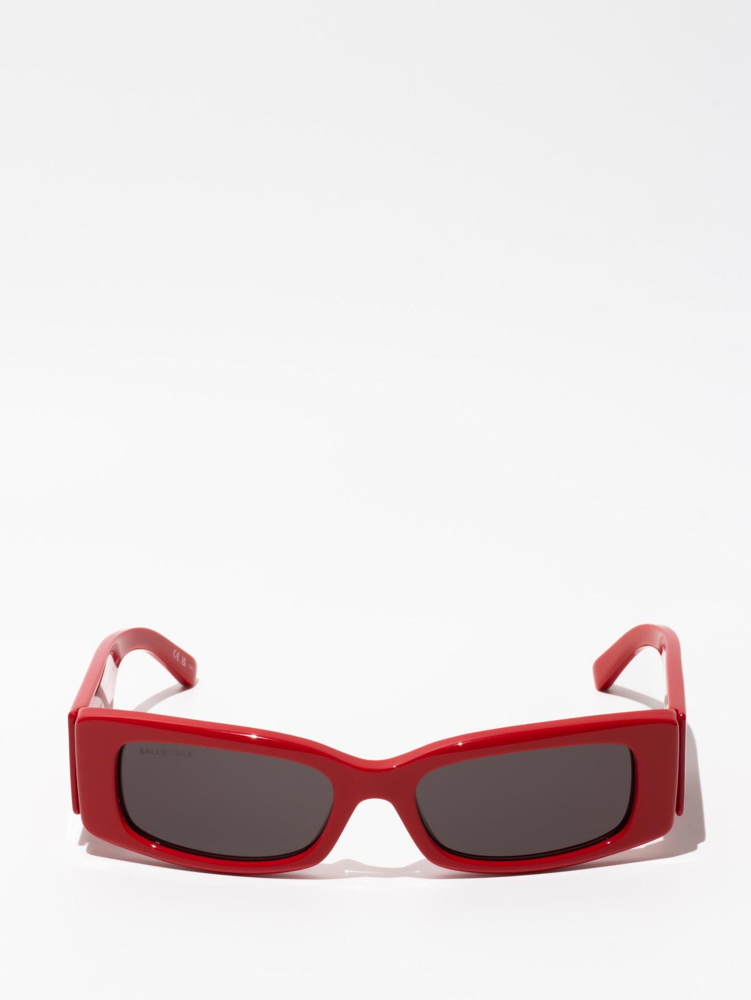 Balenciaga Max Rectangle Sunglasses Red