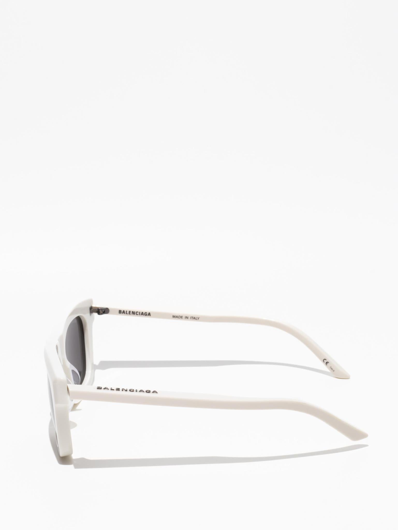 Balenciaga Rectangle Sunglasses Ivory