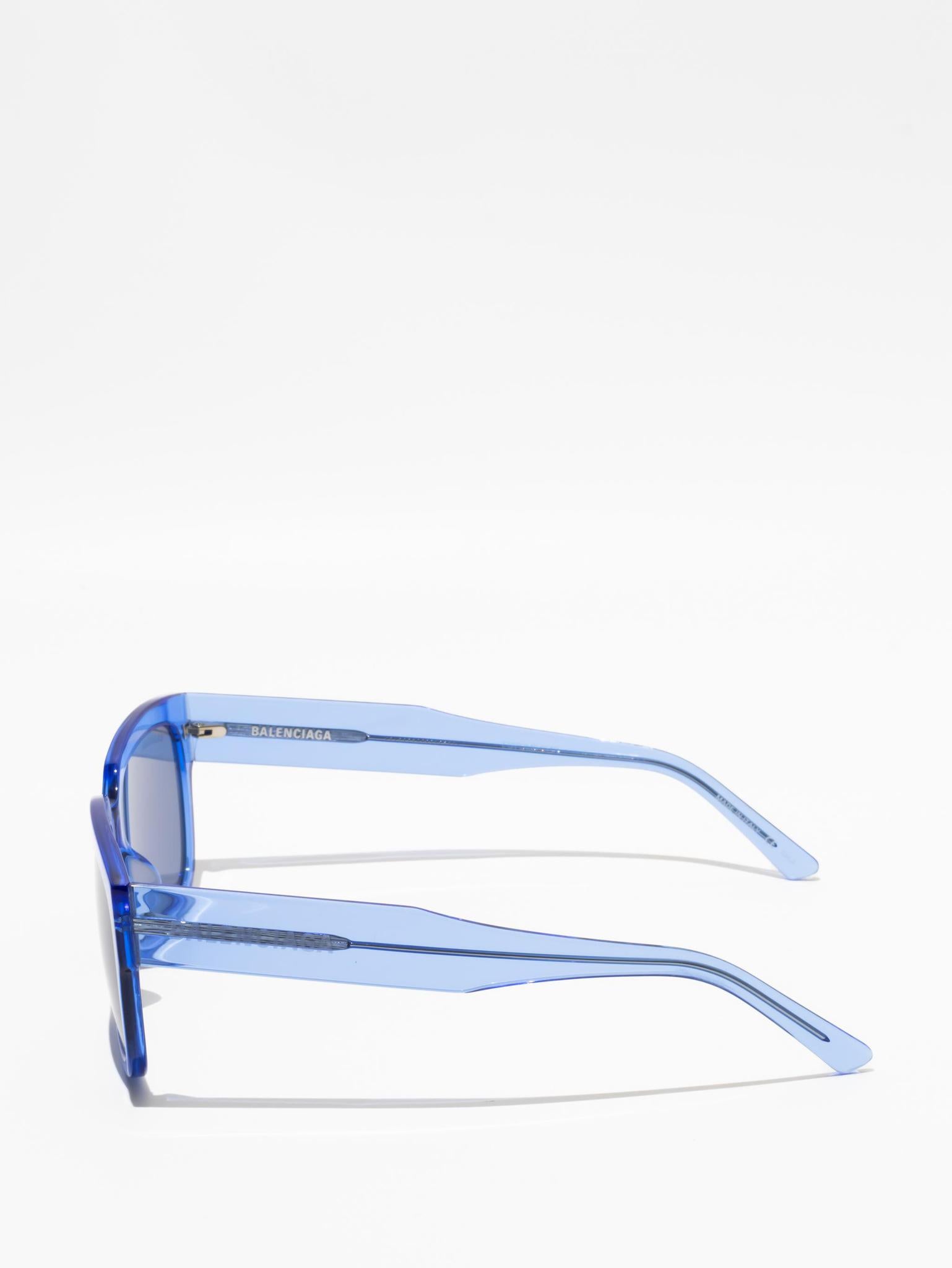 Balenciaga Rectangle Sunglasses Light Blue