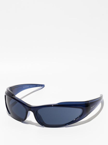 Balenciaga Reverse Xpander 2.0 Rectangle Sunglasses Blue