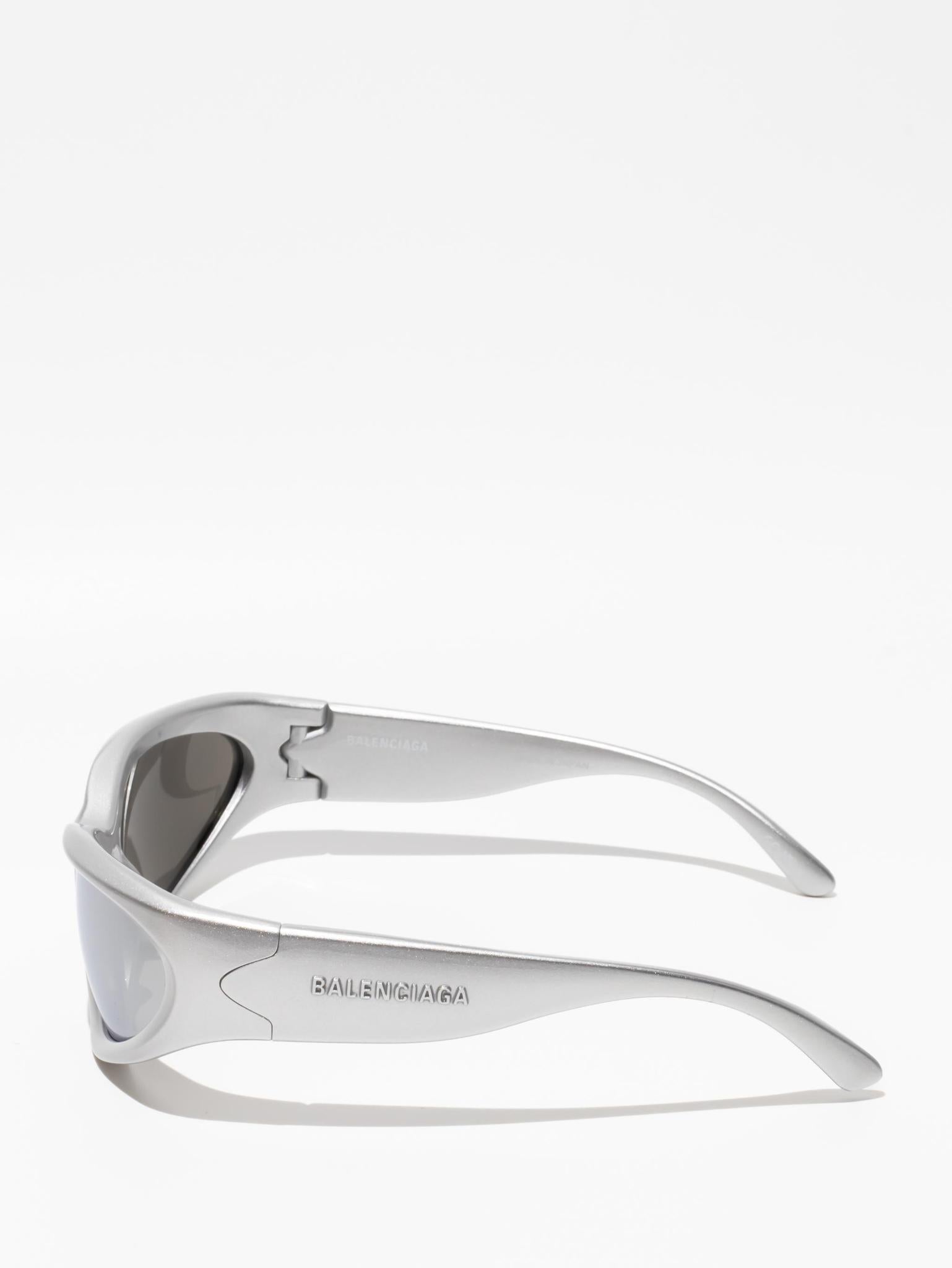 Balenciaga Swift Oval Sunglasses Silver