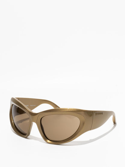 Balenciaga Wrap D-Frame Sunglasses Gold