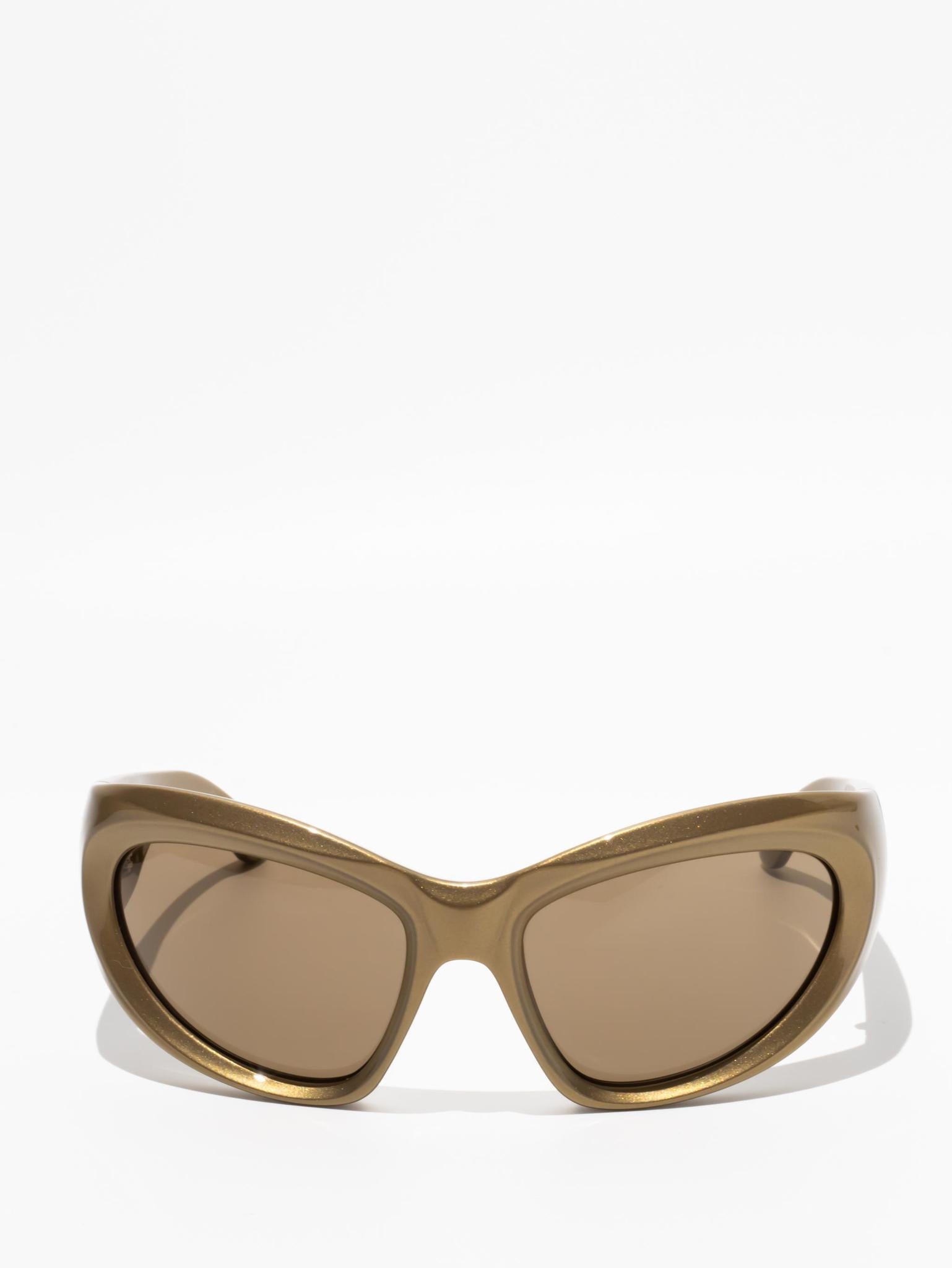 Balenciaga Wrap D-Frame Sunglasses Gold