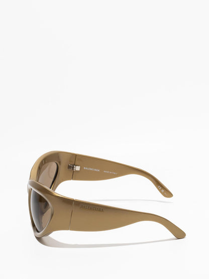 Balenciaga Wrap D-Frame Sunglasses Gold