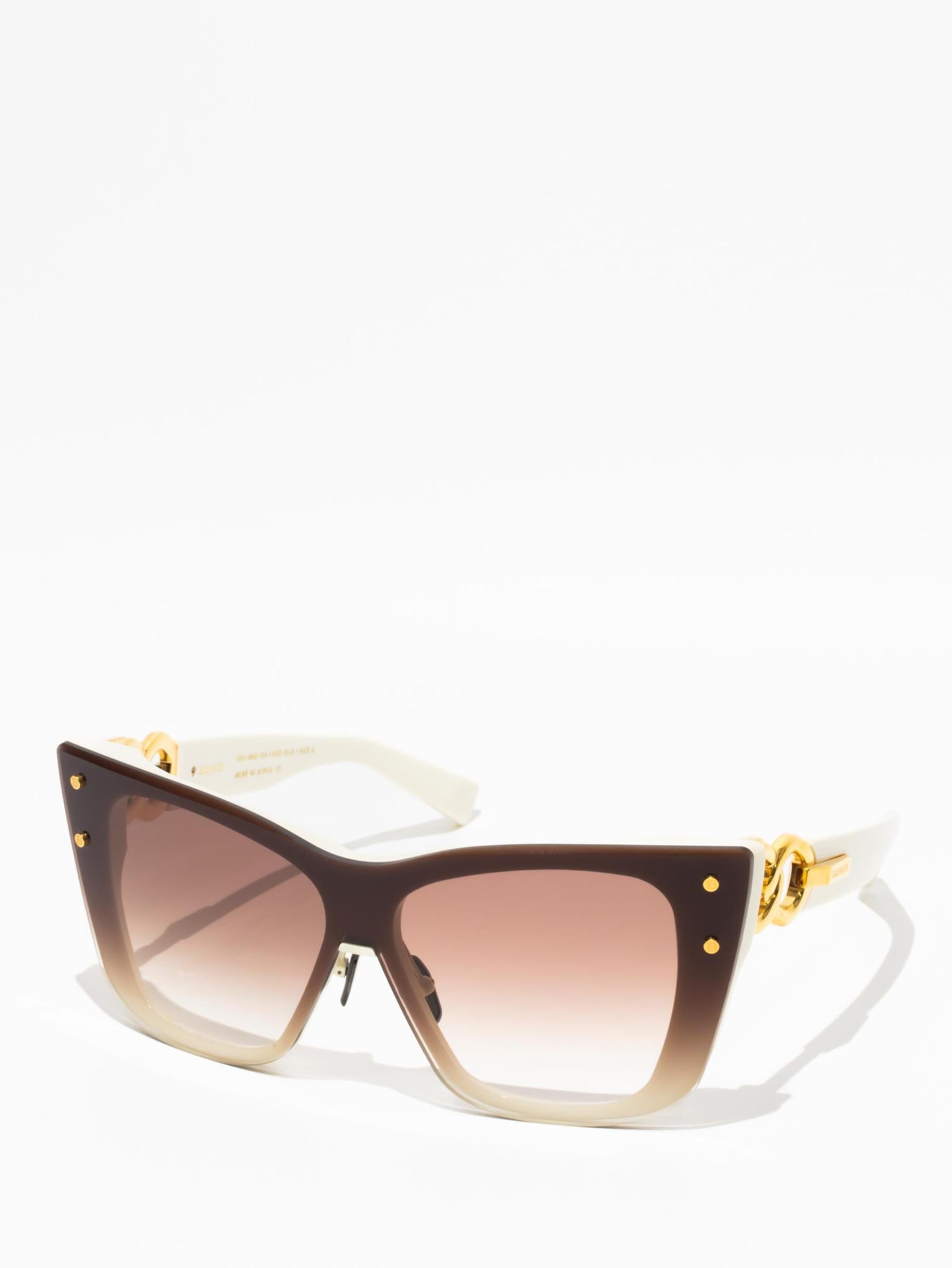 Balmain Armour Sunglasses Bone/Gold