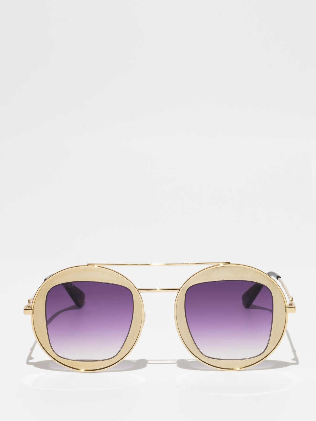 Gucci GG0105S 002 Gold/Purple Sunglasses