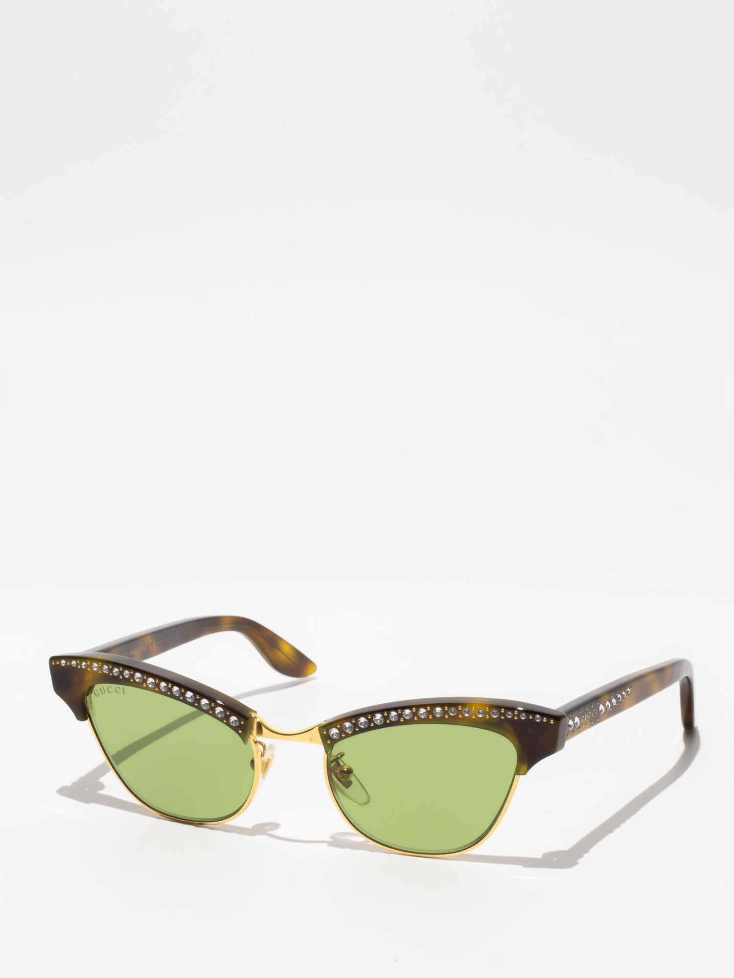 Gucci GG0153S 003 Havana/Green Sunglasses