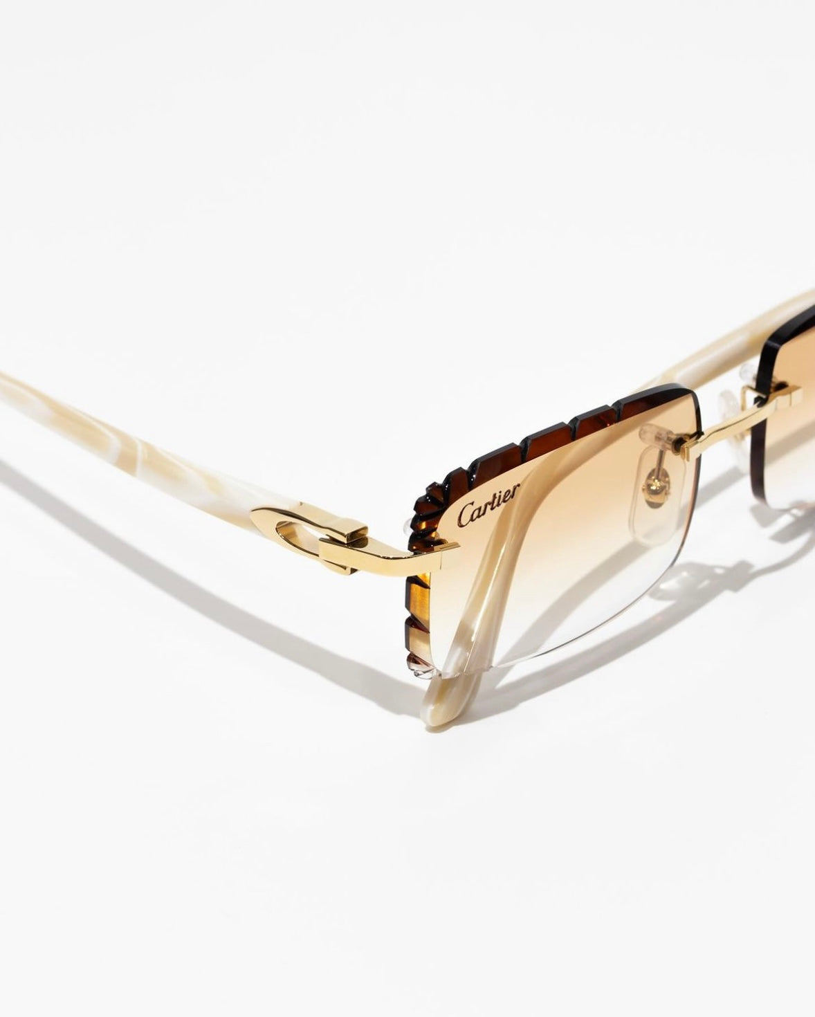 CARTIER C DECOR IVORY CUSTOM LENSES CT0455OJ Customized by Hall of Hall of Frames Company