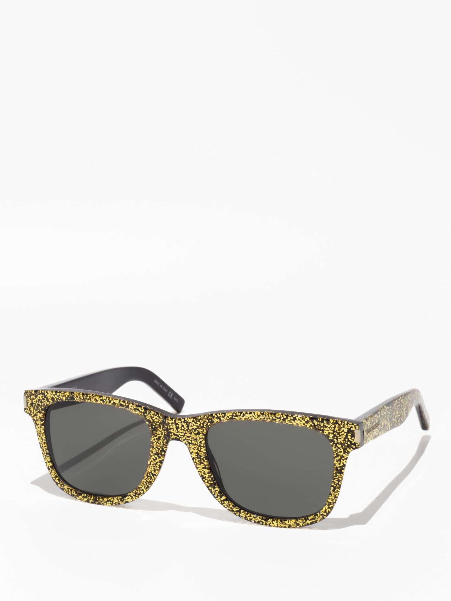 SAINT LAURENT | SL51 008 | GOLD GLITTER | SQUARE SUNGLASSES