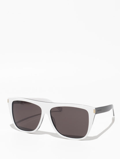 SAINT LAURENT | SL1 020 | WHITE / BLACK | SQUARE SUNGLASSES