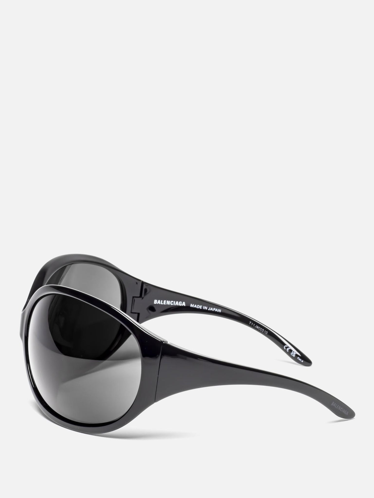 BB0502S 001 BLACK OVAL WRAP SUNGLASSES