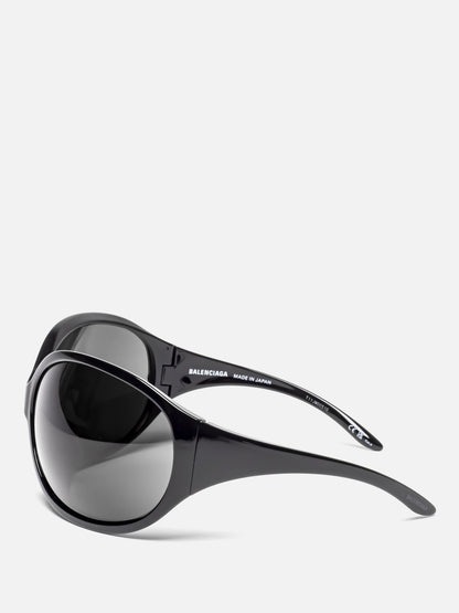 BB0502S 001 BLACK OVAL WRAP SUNGLASSES