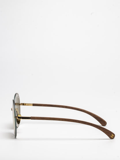 71316 LPW00 | PHARRELL WILLIAMS x CHANEL | ROUND WOOD SUNGLASSES