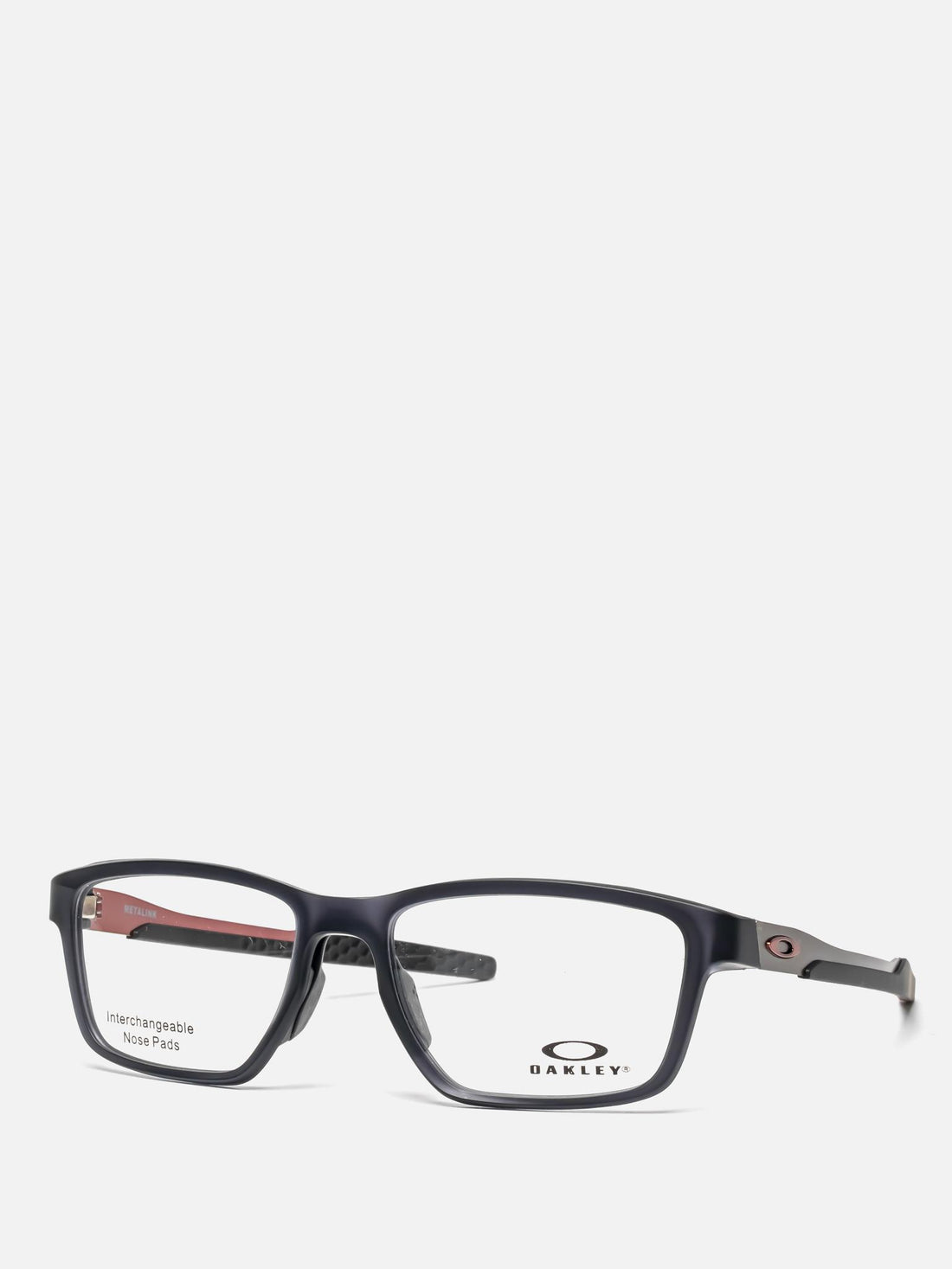 METALINK SATIN GREY SMOKE OVAL EYEGLASSES