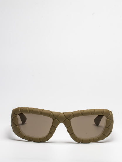 BOTTEGA VENETA | BV1303S 002 | OLIVE | RECTANGULAR SUNGLASSES