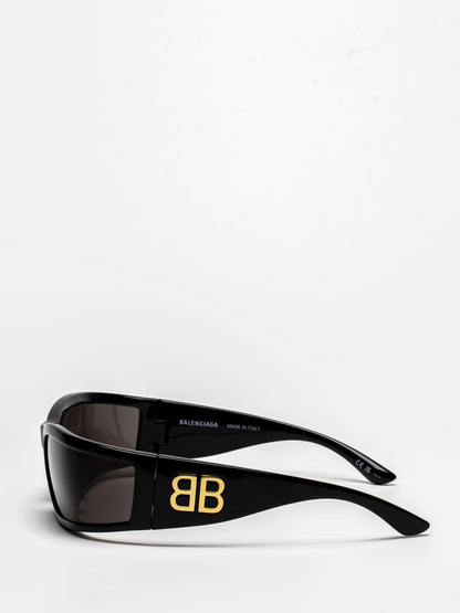 BB0458S 001 | BLACK | RECTANGULAR WRAP SUNGLASSES