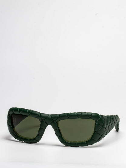 BOTTEGA VENETA | BV1303S 008 | GREEN | RECTANGULAR SUNGLASSES