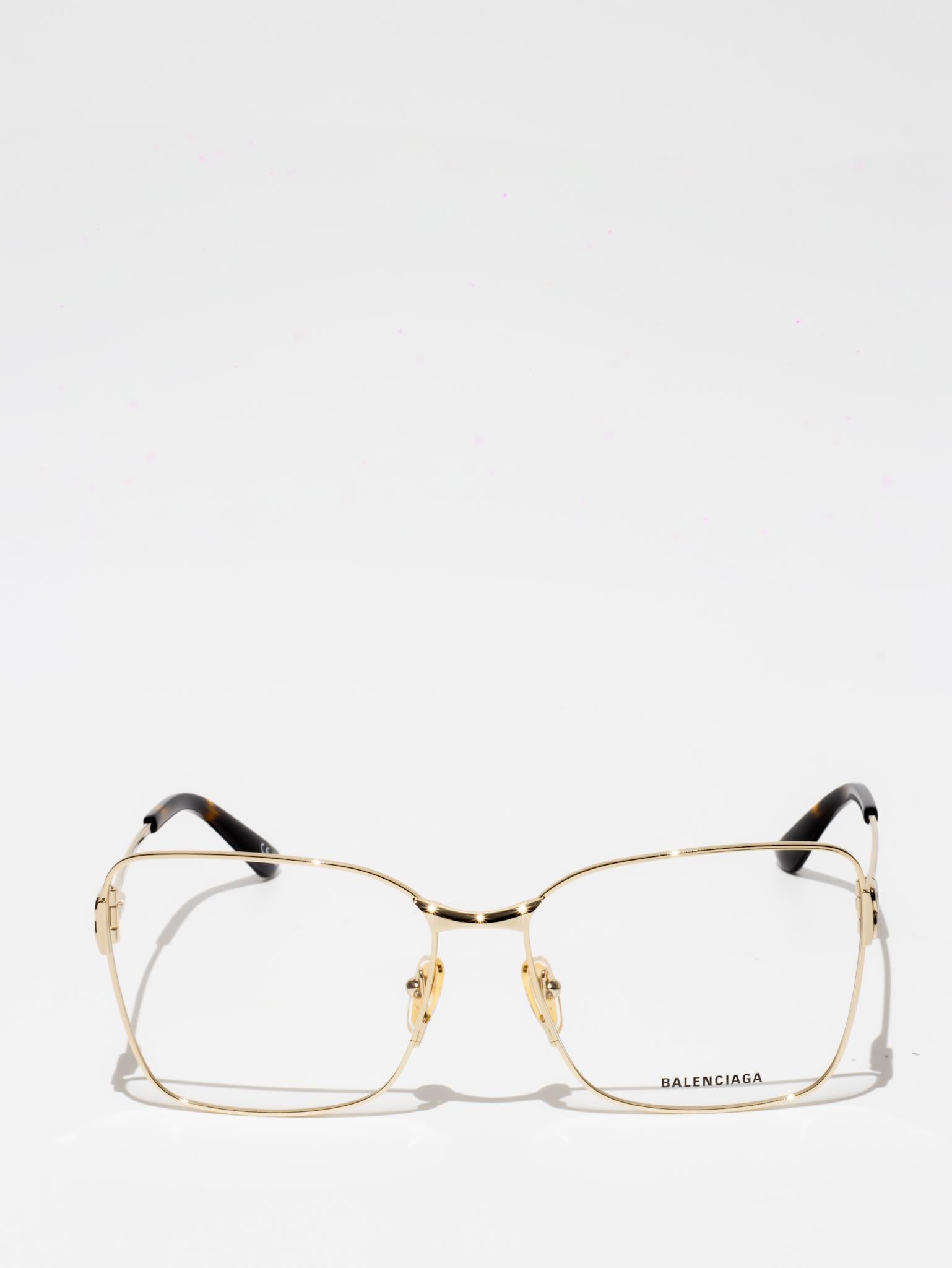 BALENCIAGA | BB0339O 003 | SQUARE CAT EYEGLASSES | GOLD