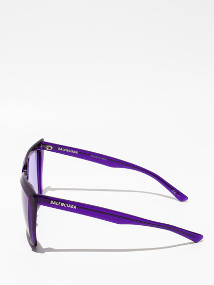 BALENCIAGA | SQUARE CAT SUNGLASSES | VIOLET | BB0046S 003