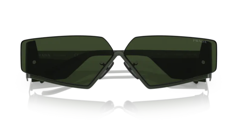 Runway Rectangular Sunglasses in Green - Prada